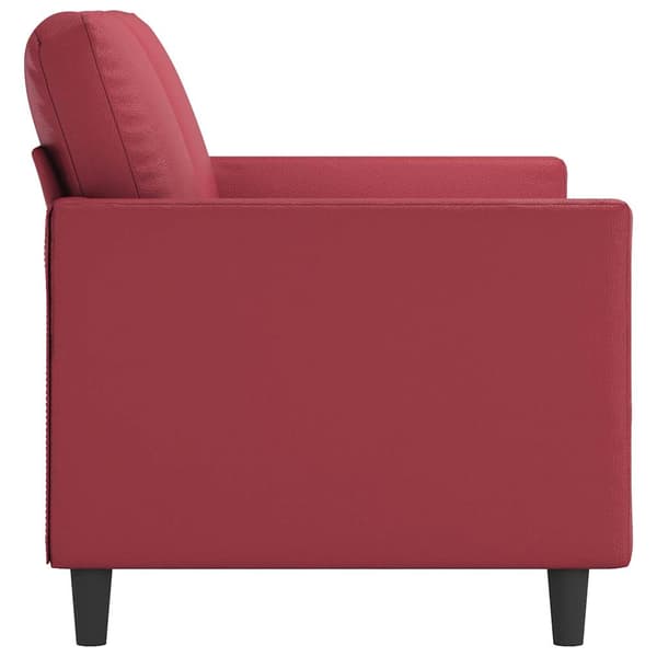 2-sitssoffa vinröd 120 cm fuskläder