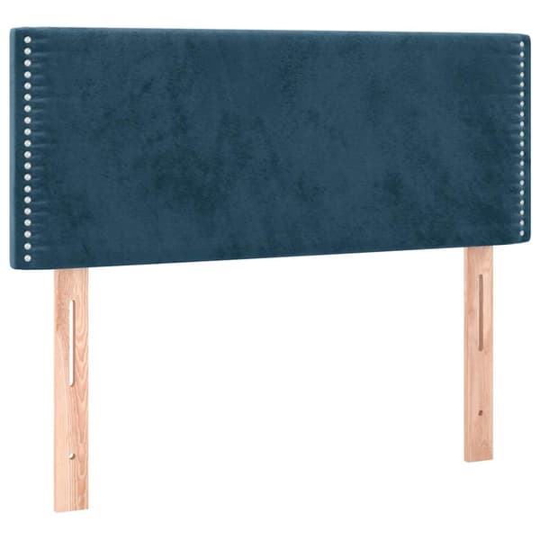 Ramsäng med madrass mörkblå 120x200 cm sammet