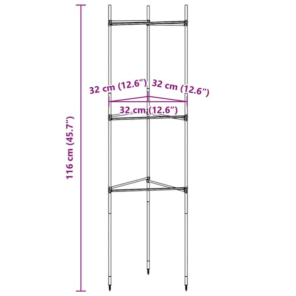 Tomatburar 8 st 116 cm stål och PP