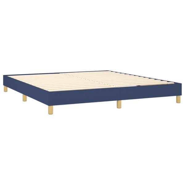Boxspring-sängram blå 180x200 cm tyg