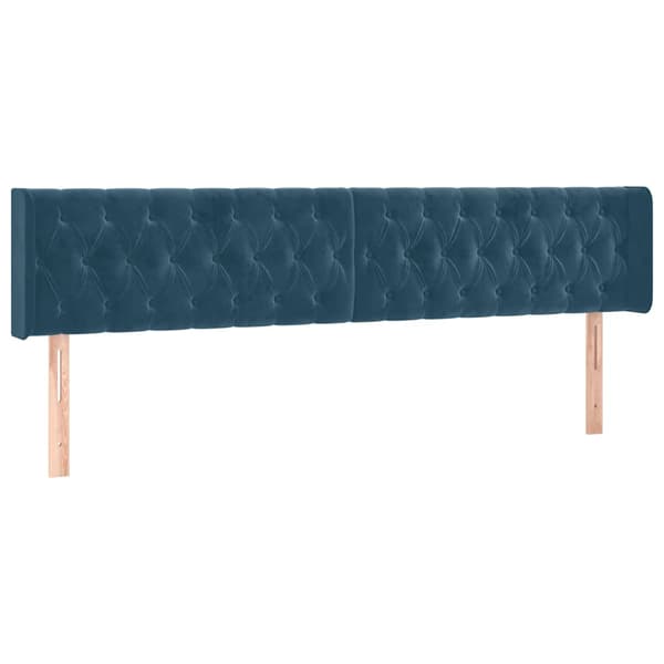 Ramsäng med madrass mörkblå 120x190 cm sammet