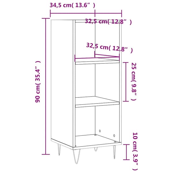 Skänk vit 34,5x32,5x90 cm konstruerat trä