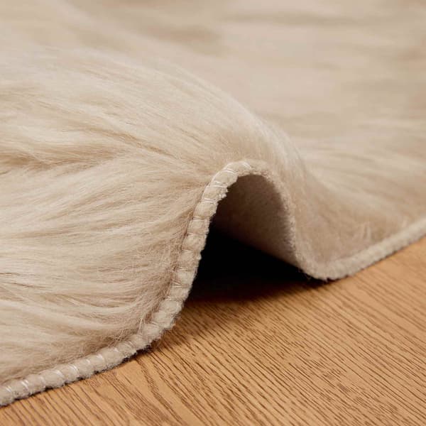 Fuskfäll matta TAFALLA Beige Ø 120 cm Polyester