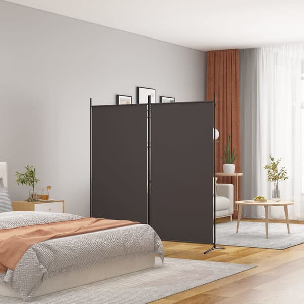Rumsavdelare 2 paneler brun 175x180 cm tyg