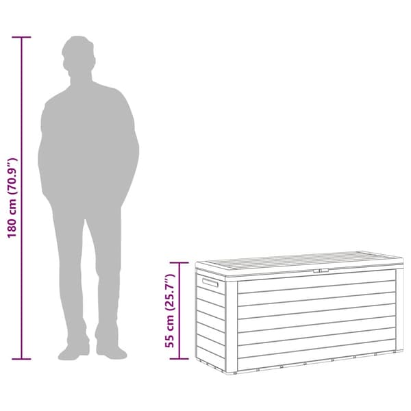 Dynbox antracit 116x44x55 cm