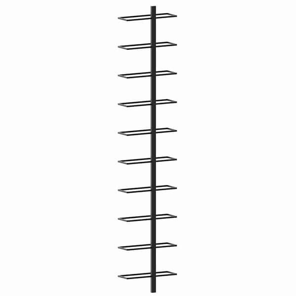 Väggmonterat vinställ för 20 flaskor 2 st svart metall