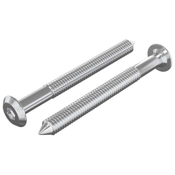 Möbelskruvar 2 pcs Silver M6 x 60 mm Stål