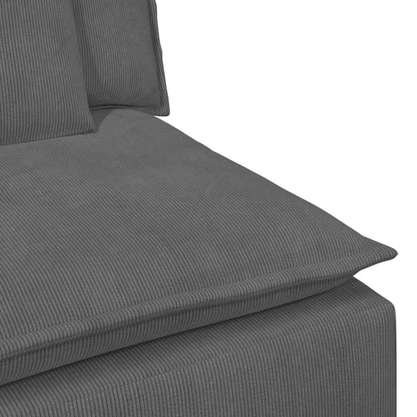 Modulär soffa armstödsändmodul med dynor mörkgrå 100 cm