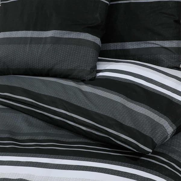 Bäddset svart och vit 200x220 cm bomull