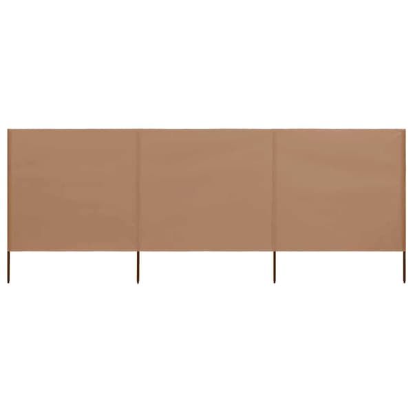 Vindskydd 3 paneler tyg 400x80 cm taupe