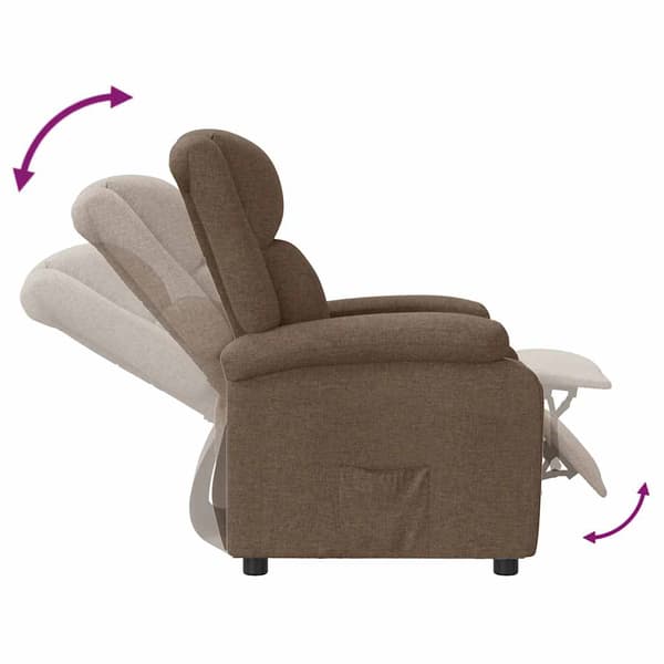 Reclinerfåtölj brun tyg