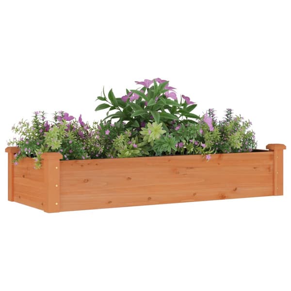 Odlingslåda med foder brun 120x45x25 cm massivt granträ