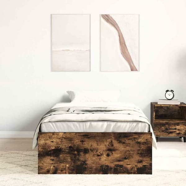 Sängram rökfärgad ek 90x190 cm