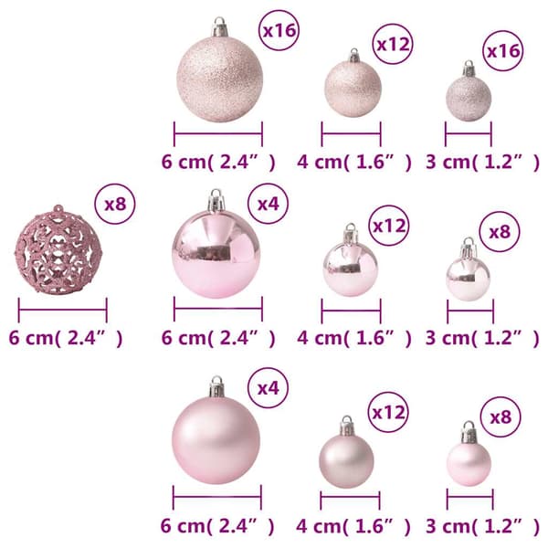 Julgranskulor 100 st rosa