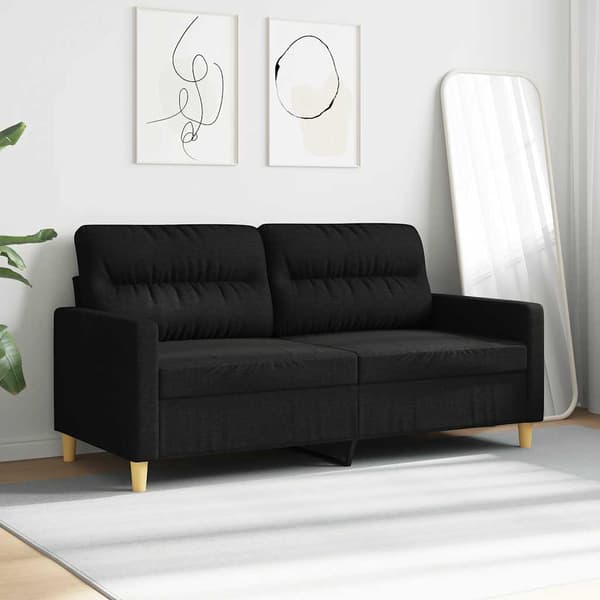 2-sitssoffa svart 140 cm tyg