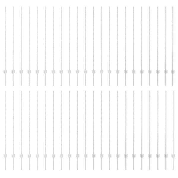 Stängselstolpe 44 pcs Silver 180 cm Stål