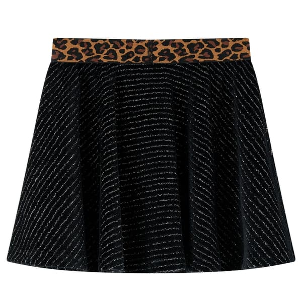 Kjol för barn leopardmönster svart 116