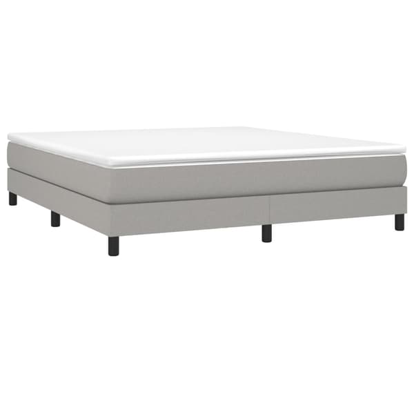 Boxspring-sängram ljusgrå 160x200 cm tyg