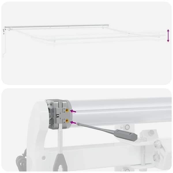 Markisram Vit 500 × 350 cm Aluminium