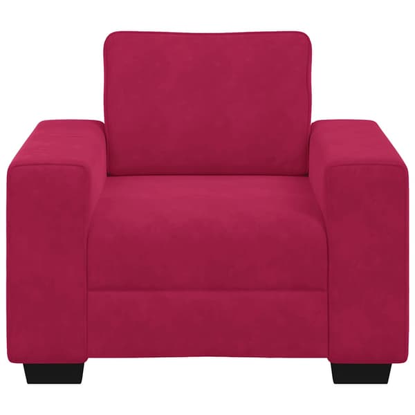 Soffstol vinröd 100x77x82 cm sammet