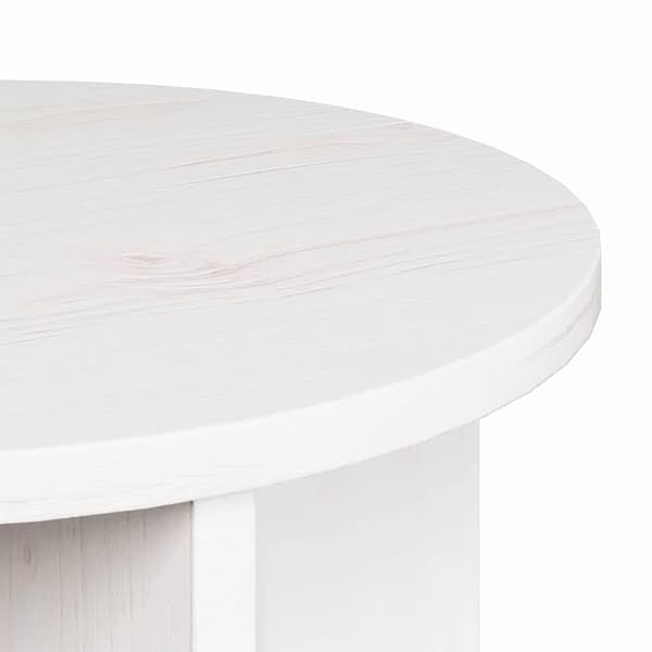 Kaffeebord 2 pcs Vit Massivt tallträ