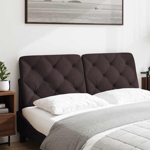 Headboard Cushion Dark Brown 120 cm Fabric
