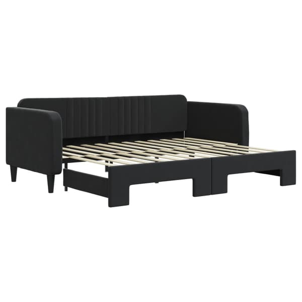 Dagbädd utdragbar svart 90x200 cm sammet