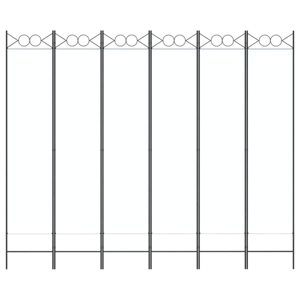 Rumsavdelare 6 paneler vit 240x200 cm tyg