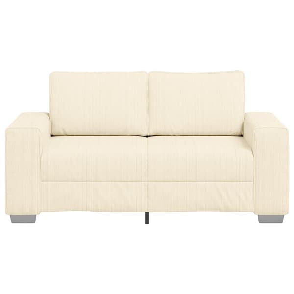 Loveseat soffa cremefärgad 160x77x82 cm manchestertyg