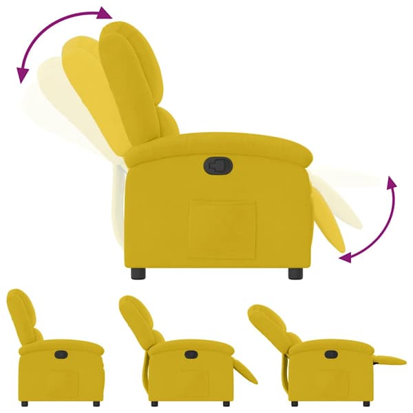 Reclinerfåtölj gul sammet