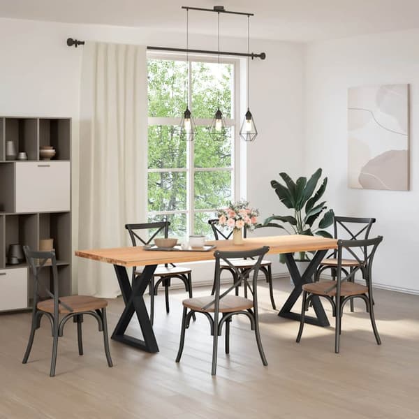 Matbordsben 2 st svarta 70x(72-73,3) cm stål