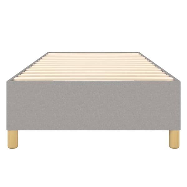 Boxspring-sängram ljusgrå 90x200 cm tyg