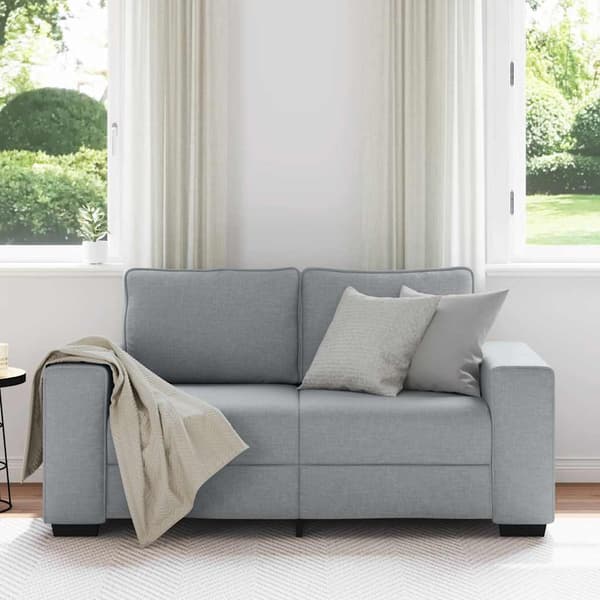 2-sitssoffa ljusgrå 160x77x82 cm tyg