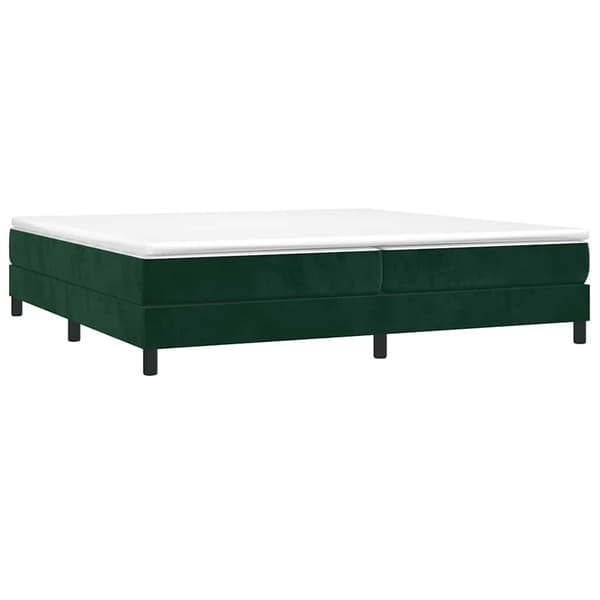 Boxspring-sängram mörkgrön 200x200 cm sammet