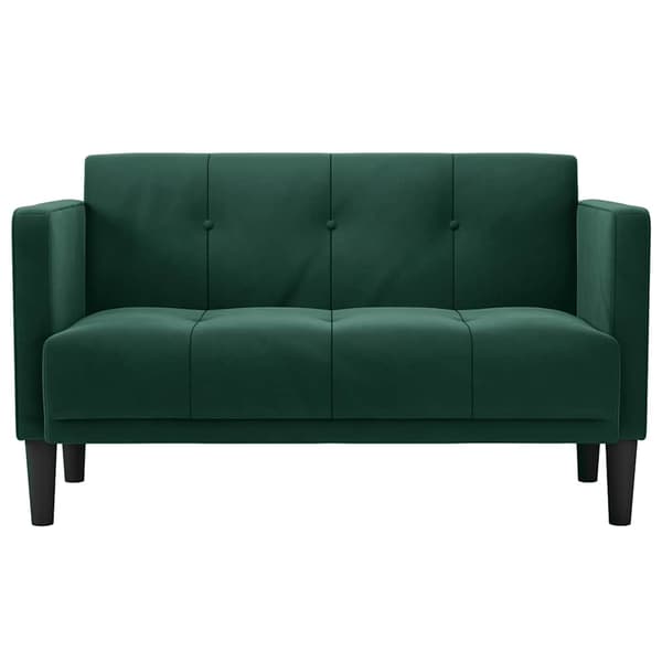 Loveseat soffa mörkgrön 111 cm sammet