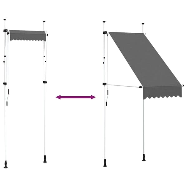 Markis manuellt infällbar 100 cm antracit