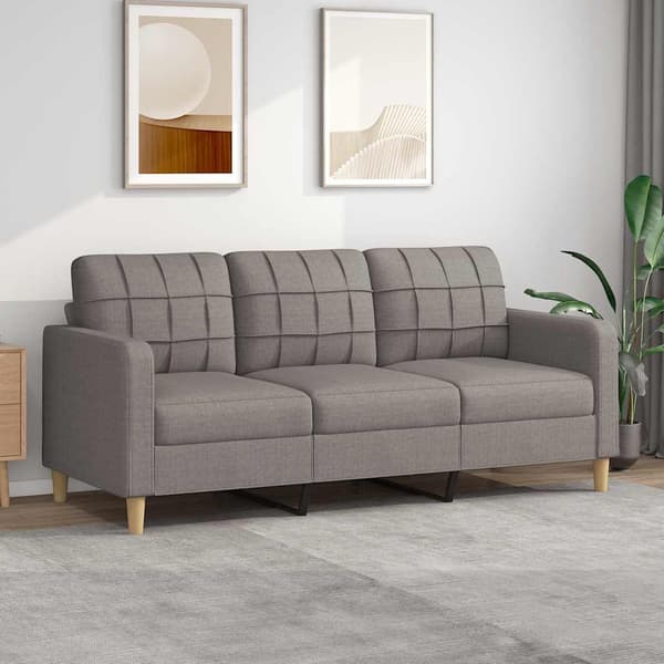 3-sitssoffa taupe 180 cm tyg