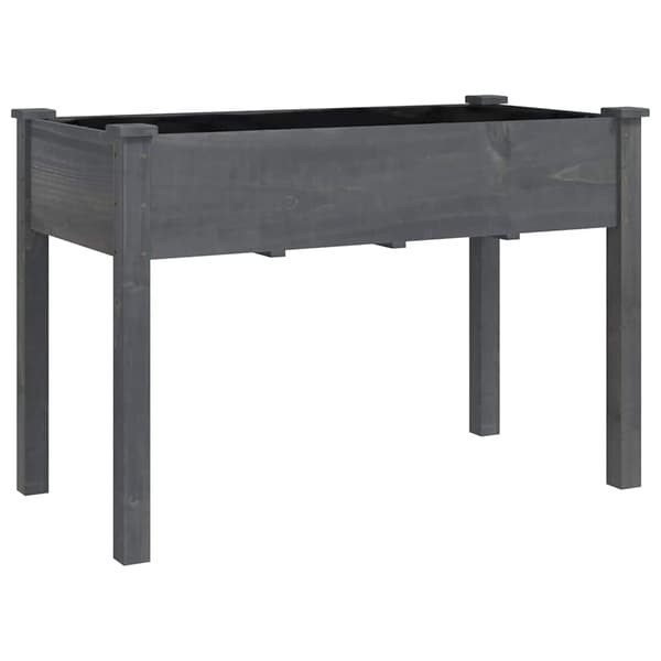 Odlingslåda med foder grå 118x59x76 cm massivt granträ