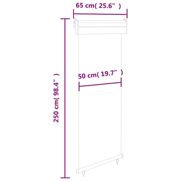 Balkongmarkis 65x250 cm gräddvit