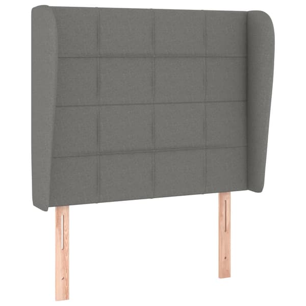 Ramsäng med madrass mörkgrå 100x200 cm tyg