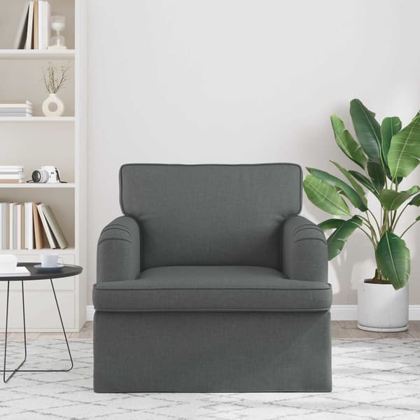Soffa Mörkgrå 84 x 80 x 85 cm tyg