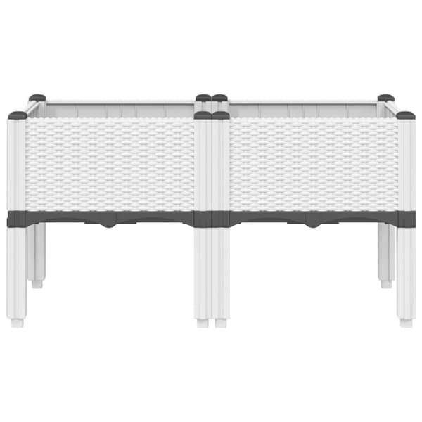 Odlingslåda med ben vit 80x40x42 cm PP