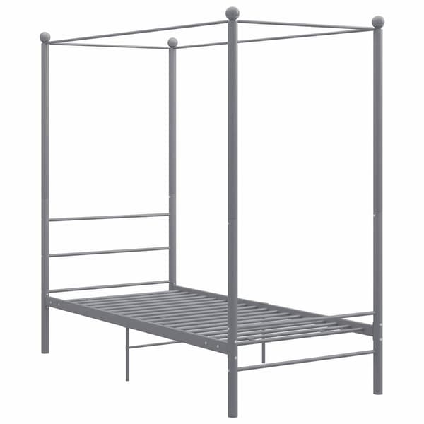 Himmelsäng grå metall 90x200 cm