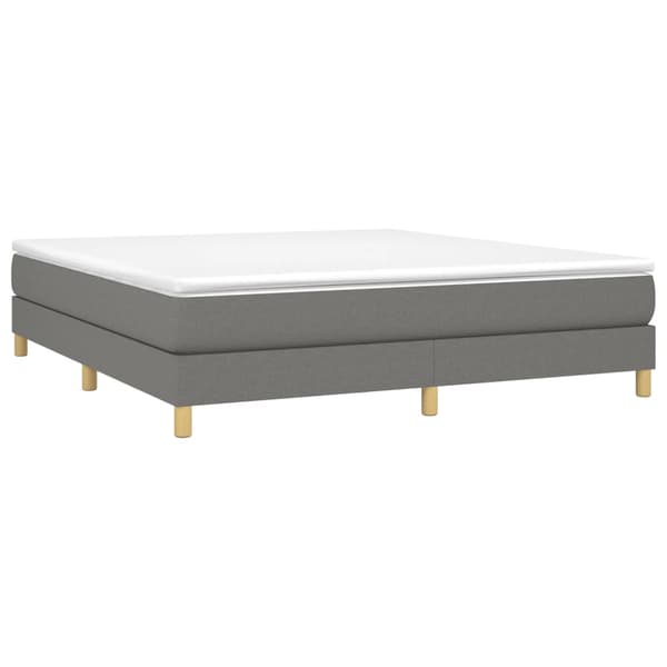 Boxspring-sängram mörkgrå 160x200 cm tyg
