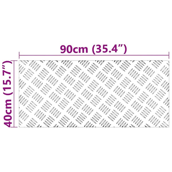 Trappsteg Rektangulär 4 pcs Silver 90 x 40 cm Aluminium