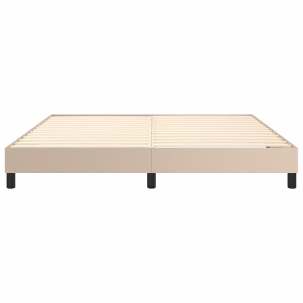 Boxspring-sängram cappuccino 160x200 cm konstläder