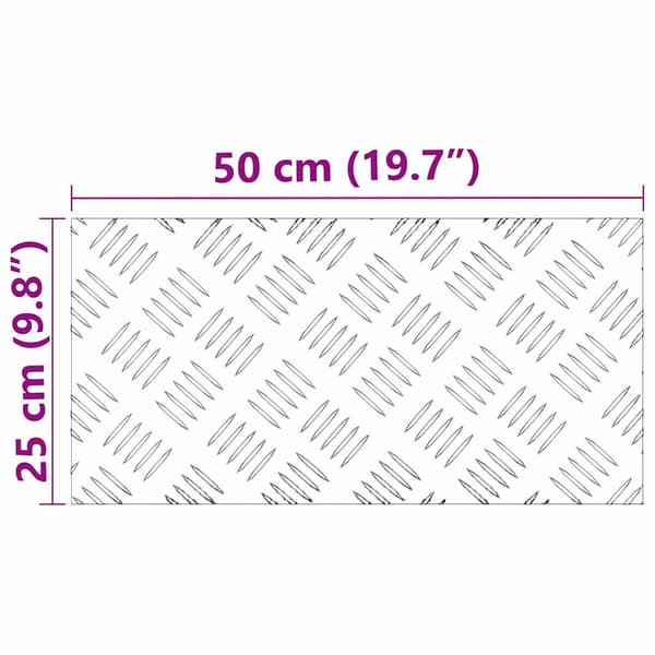 Trappsteg Rektangulär 2 pcs Silver 50 x 25 cm Aluminium
