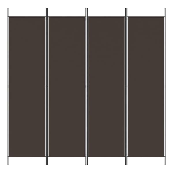 Rumsavdelare 4 paneler brun 200x200 cm tyg