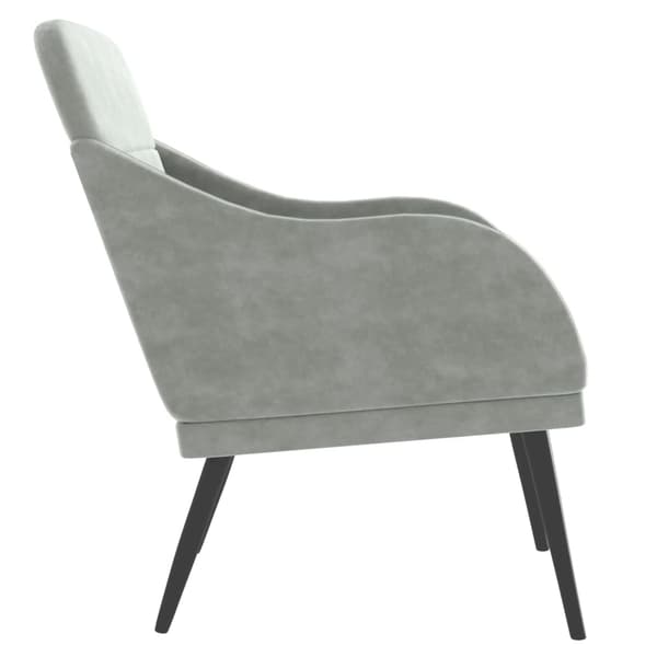 Fåtölj Ljusgrå 63x76x80 cm sammet