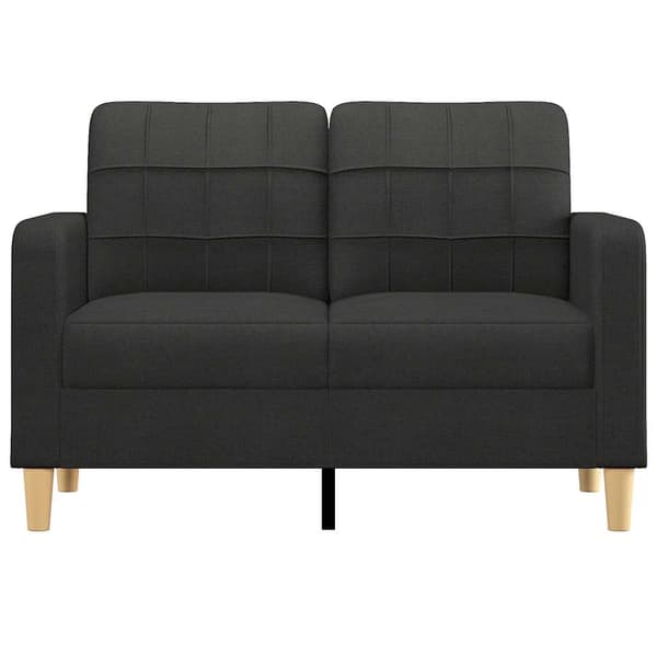 2-sitssoffa ljusgrå Svart 120 cm tyg